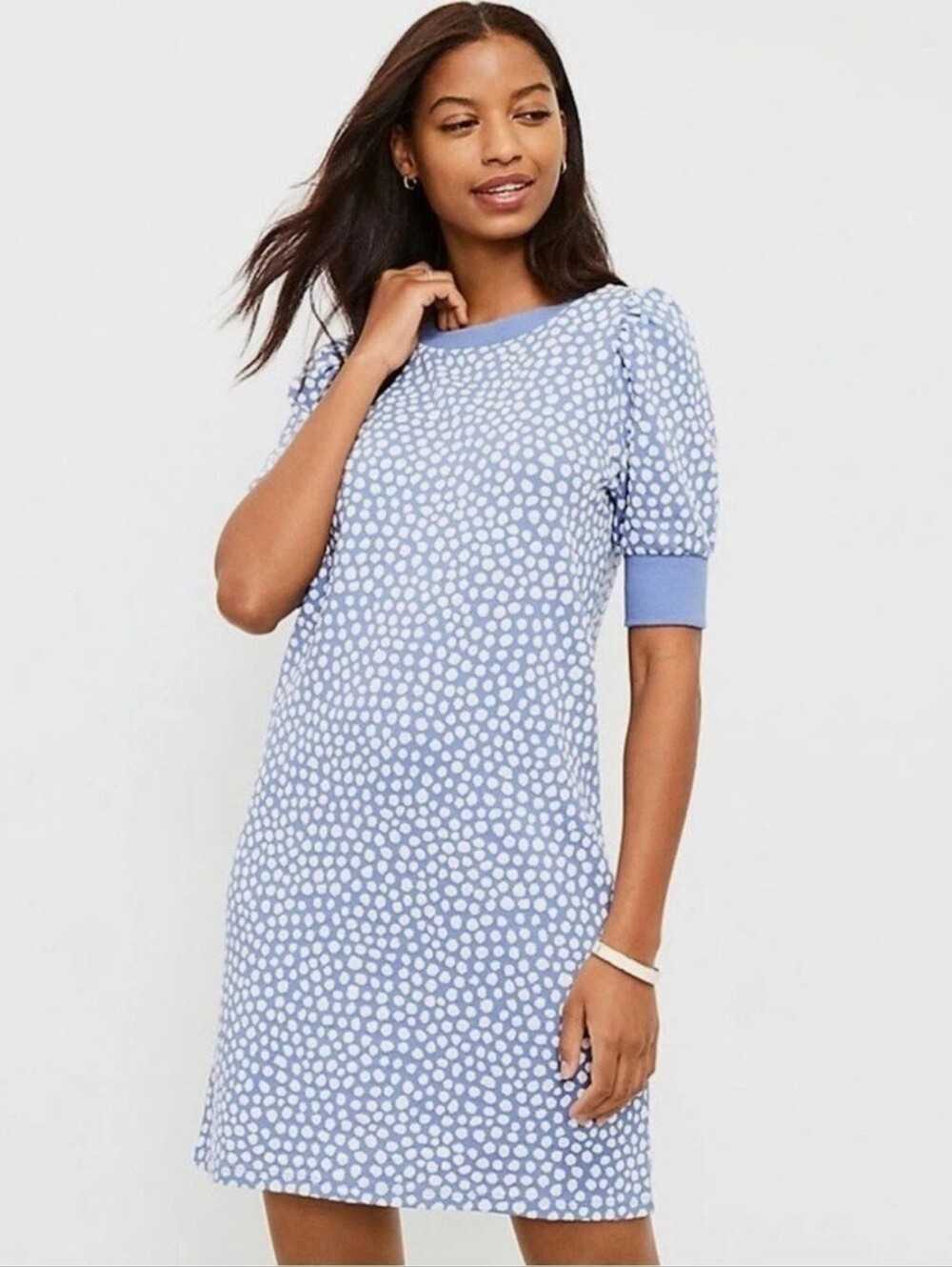 Loft Casual Blue Polka Dot Women’s XS Dress